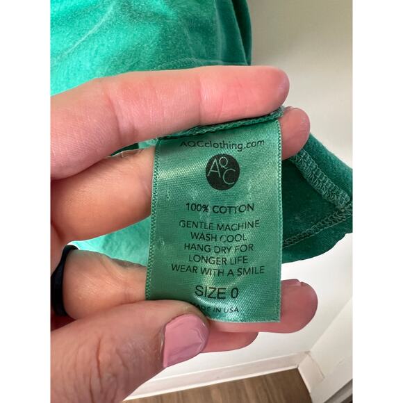 AQ Clothing Green Short Sleeve Tee Sz 0 - Picture 3 of 3